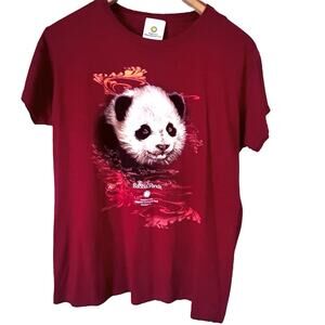 Smithsonian National Zoo T-Shirt Bao Bao the Panda 2013 Red Tee Washington DC